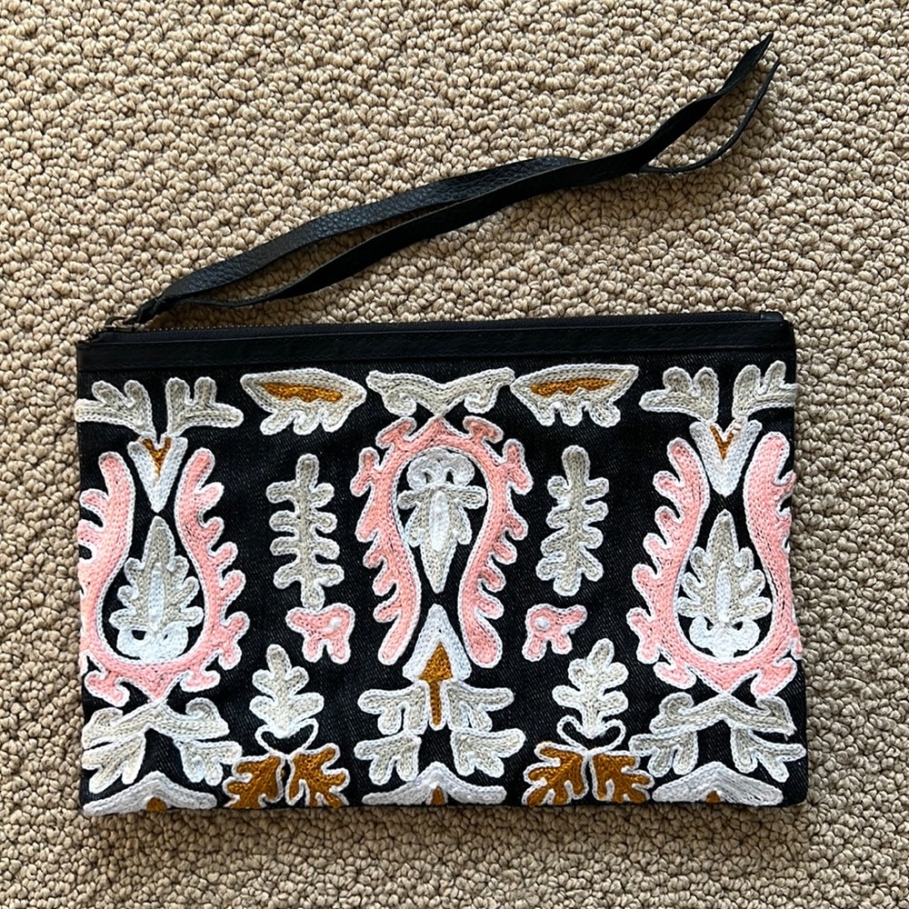 Cleobella Embroidered Flat Clutch